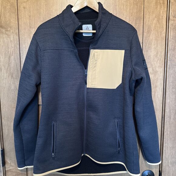 Ascend Fleece Lined Sweater Jacket Fitted Full Zip Women's Pockets Sz XL EUC - Picture 1 of 12